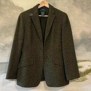 Vintage Ralph Lauren Wool Blazer, Dark Green | Womens size 6